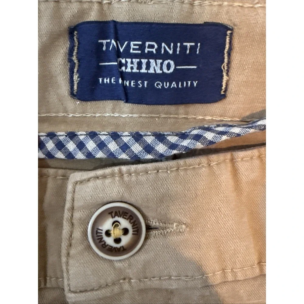 Men's Jimmy Taverniti Flat Front Chino Pants - Cotton Blend Lt Brown‎ Size 40x30